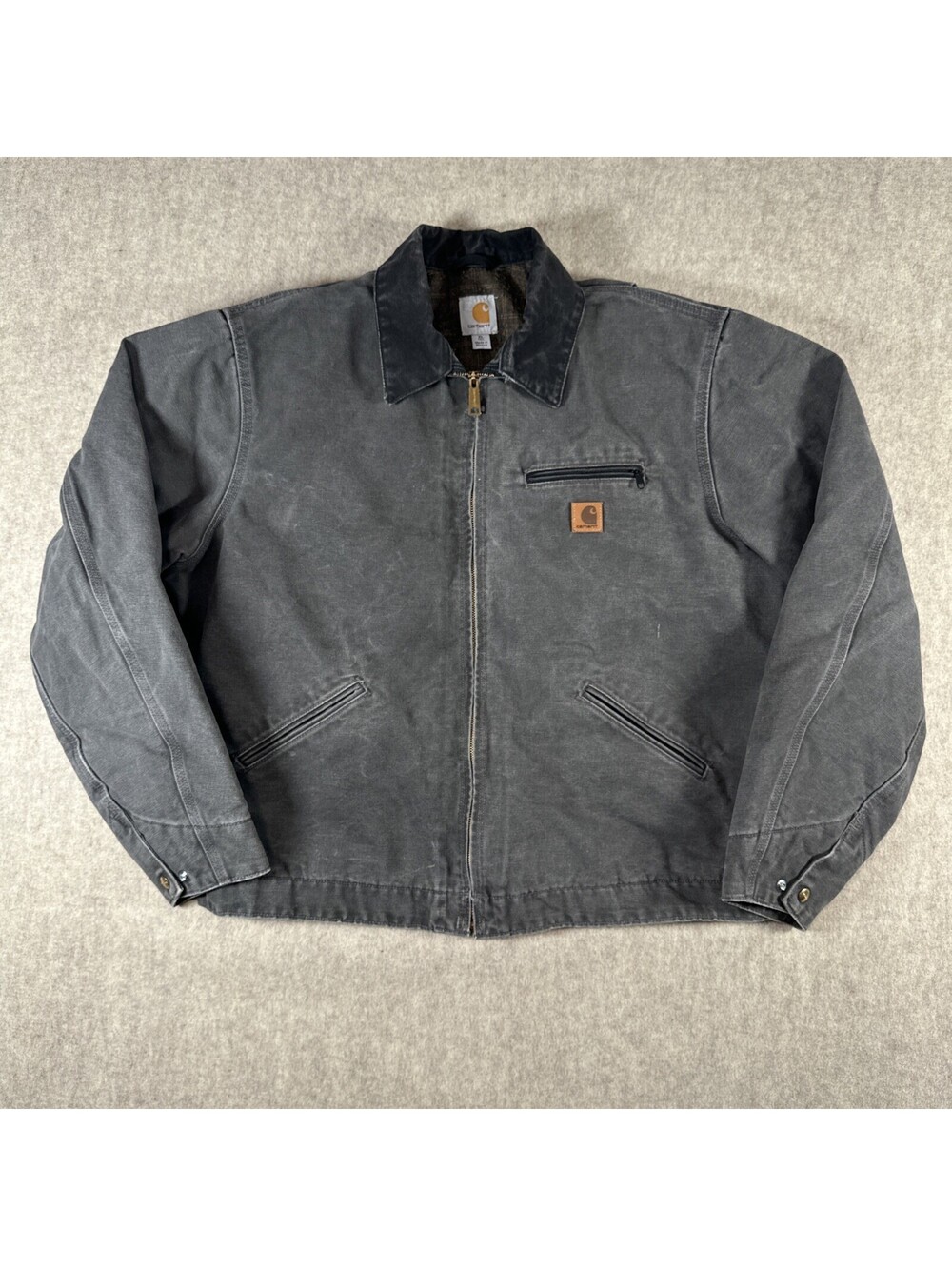 Vintage Carhartt Detroit Jacket XL Tall J97 Gravel Grey GVL Blanket Lined Canvas